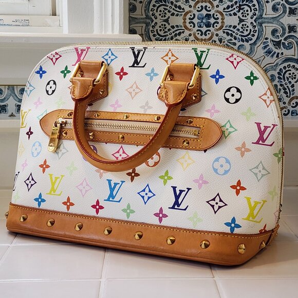 Louis Vuitton White Multicolor Alma - Picture 1 of 10